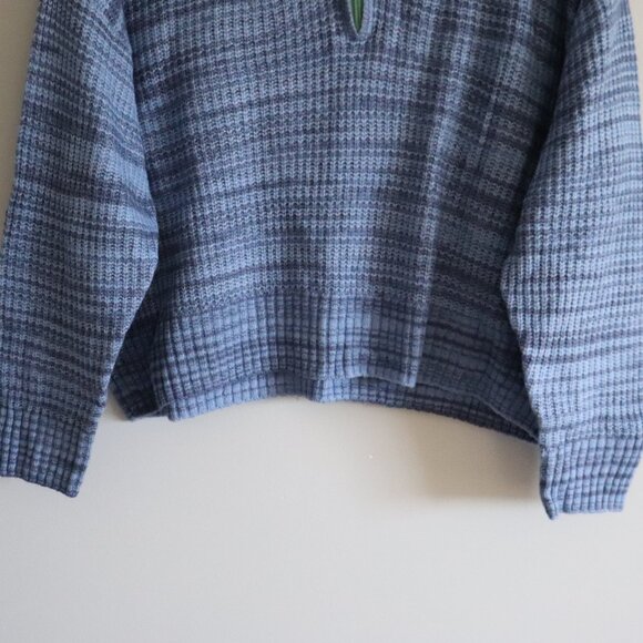 Aerie Womens Blue S Oversized Striped Wool Pullover Lounge Slouchy Sweater - Picture 9 of 14